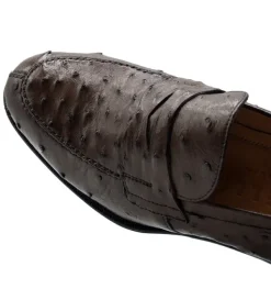 Zelli Roma Genuine Ostrich Quill Slip-On Loafer- Dress Shoes
